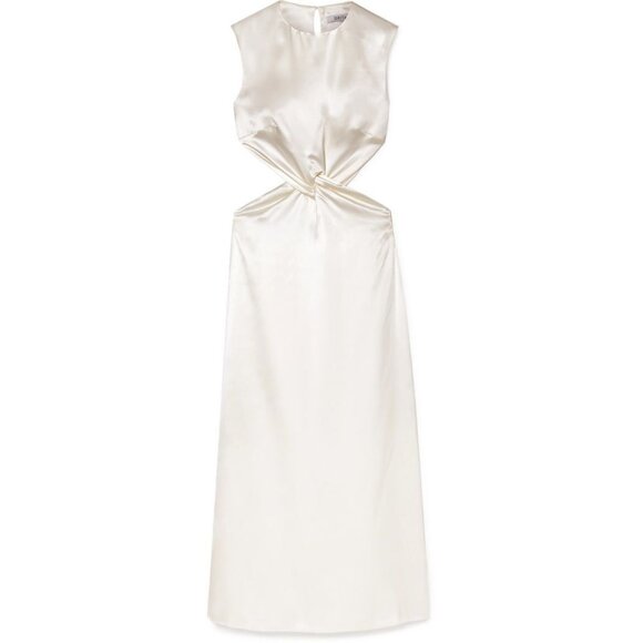 NWT La Lune Twist Front Midi Dress in Satin Retail $350 Size Small - Picture 8 of 10